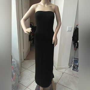 FREE PEOPLE BEACH Black Strapless Maxi Dress SZ. XS Casual Beachy